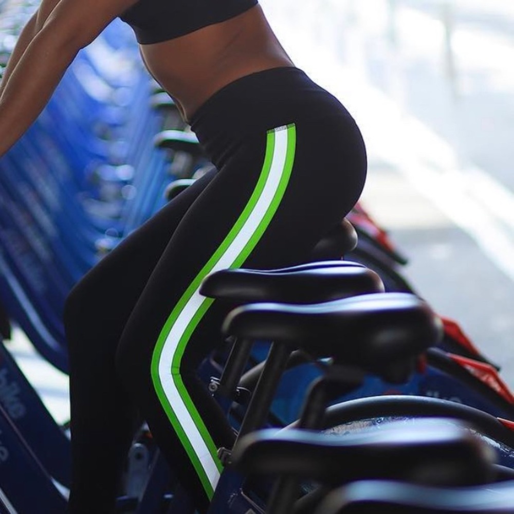 Noli Yoga Neon Green Side Line Leggings